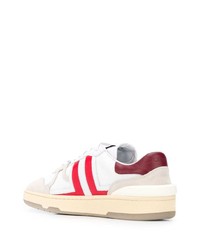 Baskets basses en cuir blanc et rouge Lanvin