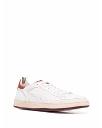 Baskets basses en cuir blanc et rouge Officine Creative