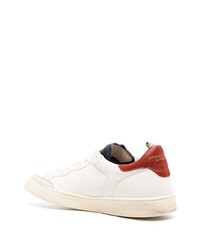 Baskets basses en cuir blanc et rouge Officine Creative