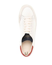 Baskets basses en cuir blanc et rouge Officine Creative