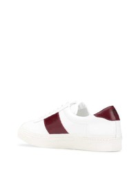 Baskets basses en cuir blanc et rouge Tom Ford