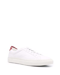 Baskets basses en cuir blanc et rouge Scarosso