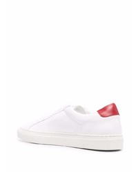 Baskets basses en cuir blanc et rouge Scarosso