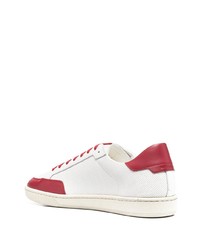Baskets basses en cuir blanc et rouge Saint Laurent