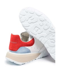 Baskets basses en cuir blanc et rouge Alexander McQueen