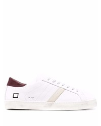 Baskets basses en cuir blanc et rouge D.A.T.E