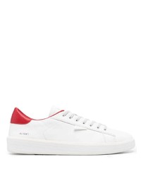 Baskets basses en cuir blanc et rouge D.A.T.E