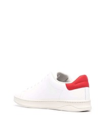 Baskets basses en cuir blanc et rouge Diesel