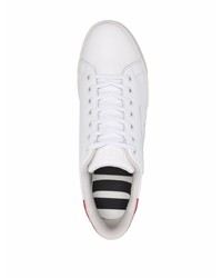 Baskets basses en cuir blanc et rouge Diesel