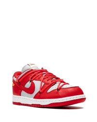 Baskets basses en cuir blanc et rouge Nike X Off-White