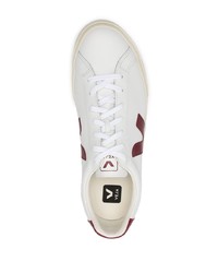 Baskets basses en cuir blanc et rouge Veja