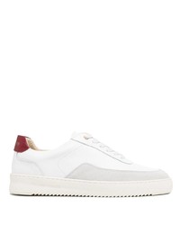 Baskets basses en cuir blanc et rouge Filling Pieces