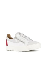 Baskets basses en cuir blanc et rouge Giuseppe Zanotti