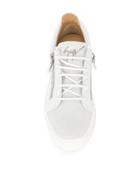 Baskets basses en cuir blanc et rouge Giuseppe Zanotti