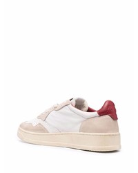 Baskets basses en cuir blanc et rouge AUTRY