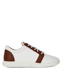 Baskets basses en cuir blanc et rouge Giuseppe Zanotti