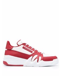Baskets basses en cuir blanc et rouge Giuseppe Zanotti