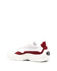 Baskets basses en cuir blanc et rouge Valentino Garavani