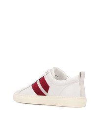 Baskets basses en cuir blanc et rouge Bally