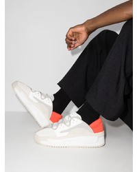 Baskets basses en cuir blanc et rouge Y-3