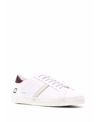 Baskets basses en cuir blanc et rouge D.A.T.E