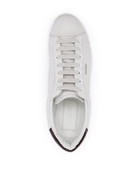 Baskets basses en cuir blanc et rouge Bally