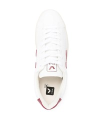 Baskets basses en cuir blanc et rouge Veja