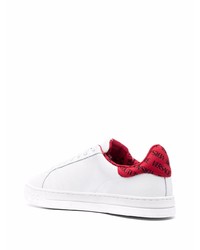 Baskets basses en cuir blanc et rouge VERSACE JEANS COUTURE