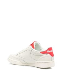 Baskets basses en cuir blanc et rouge Reebok