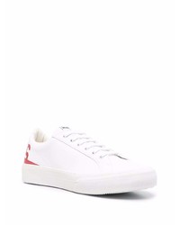 Baskets basses en cuir blanc et rouge Gcds