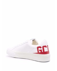 Baskets basses en cuir blanc et rouge Gcds