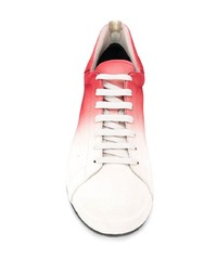 Baskets basses en cuir blanc et rouge Officine Creative