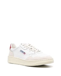 Baskets basses en cuir blanc et rouge AUTRY