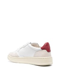 Baskets basses en cuir blanc et rouge AUTRY