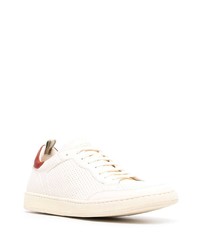 Baskets basses en cuir blanc et rouge Officine Creative