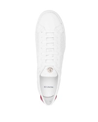 Baskets basses en cuir blanc et rouge Moncler