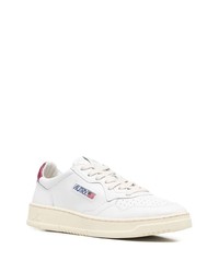 Baskets basses en cuir blanc et rouge AUTRY