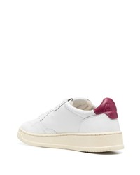 Baskets basses en cuir blanc et rouge AUTRY