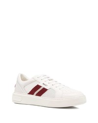 Baskets basses en cuir blanc et rouge Bally