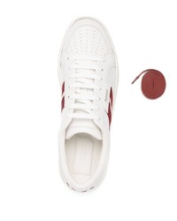 Baskets basses en cuir blanc et rouge Bally