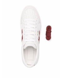 Baskets basses en cuir blanc et rouge Bally