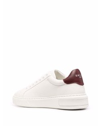 Baskets basses en cuir blanc et rouge Bally