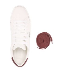 Baskets basses en cuir blanc et rouge Bally