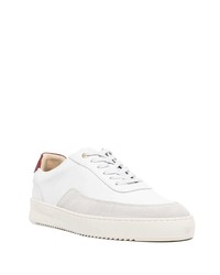 Baskets basses en cuir blanc et rouge Filling Pieces