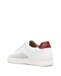 Baskets basses en cuir blanc et rouge Filling Pieces