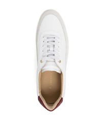 Baskets basses en cuir blanc et rouge Filling Pieces