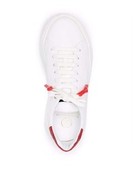 Baskets basses en cuir blanc et rouge Giuliano Galiano