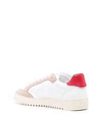 Baskets basses en cuir blanc et rouge Off-White