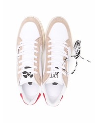 Baskets basses en cuir blanc et rouge Off-White