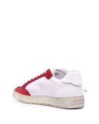 Baskets basses en cuir blanc et rouge Off-White